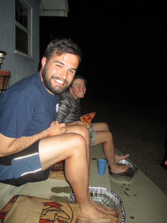 Rob and Micaela soaking there feet