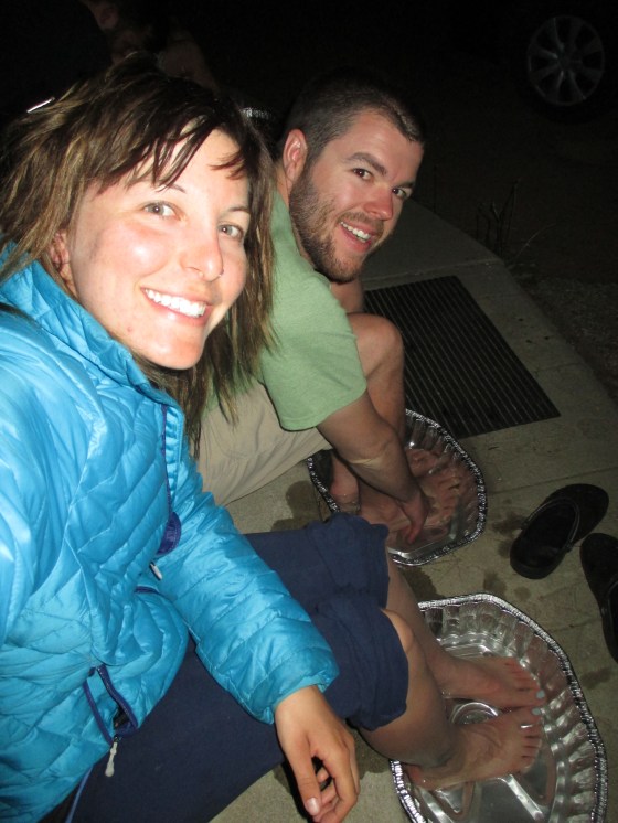 Sugarpine and Chas soaking their feet